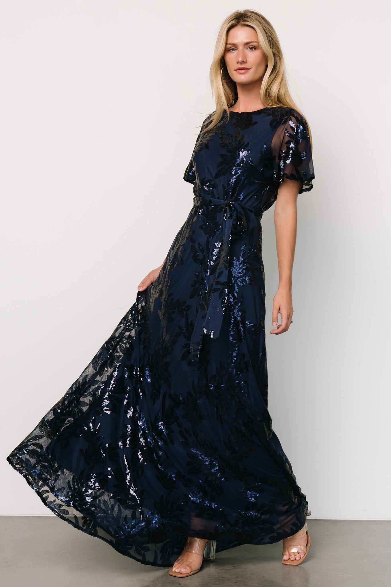 Muse Sequin Maxi Dress | Navy - Baltic Born