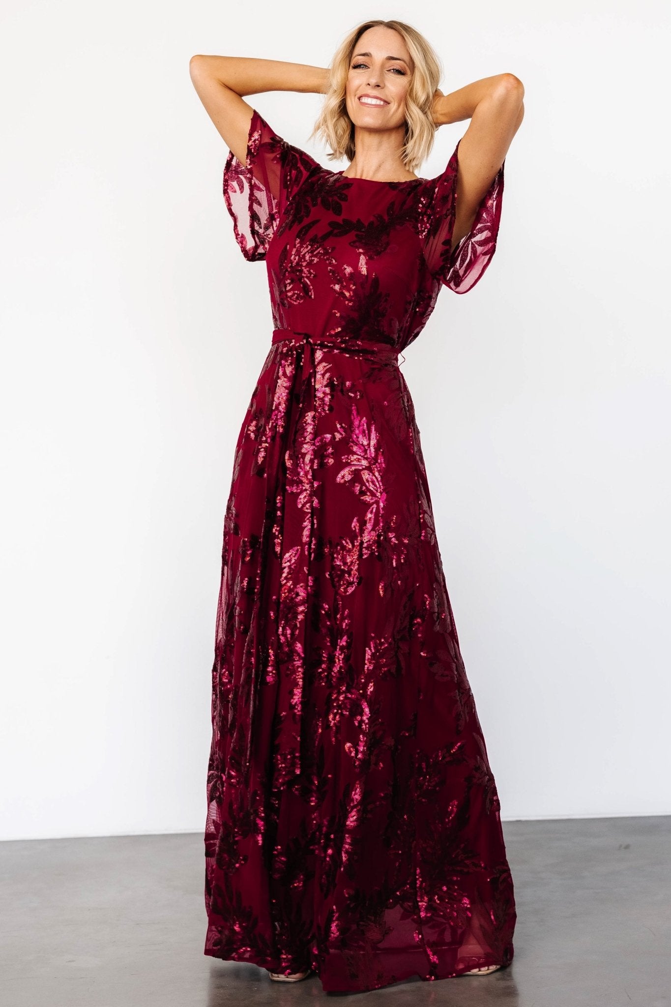 Muse Sequin Maxi Dress | Wine - Baltic Born