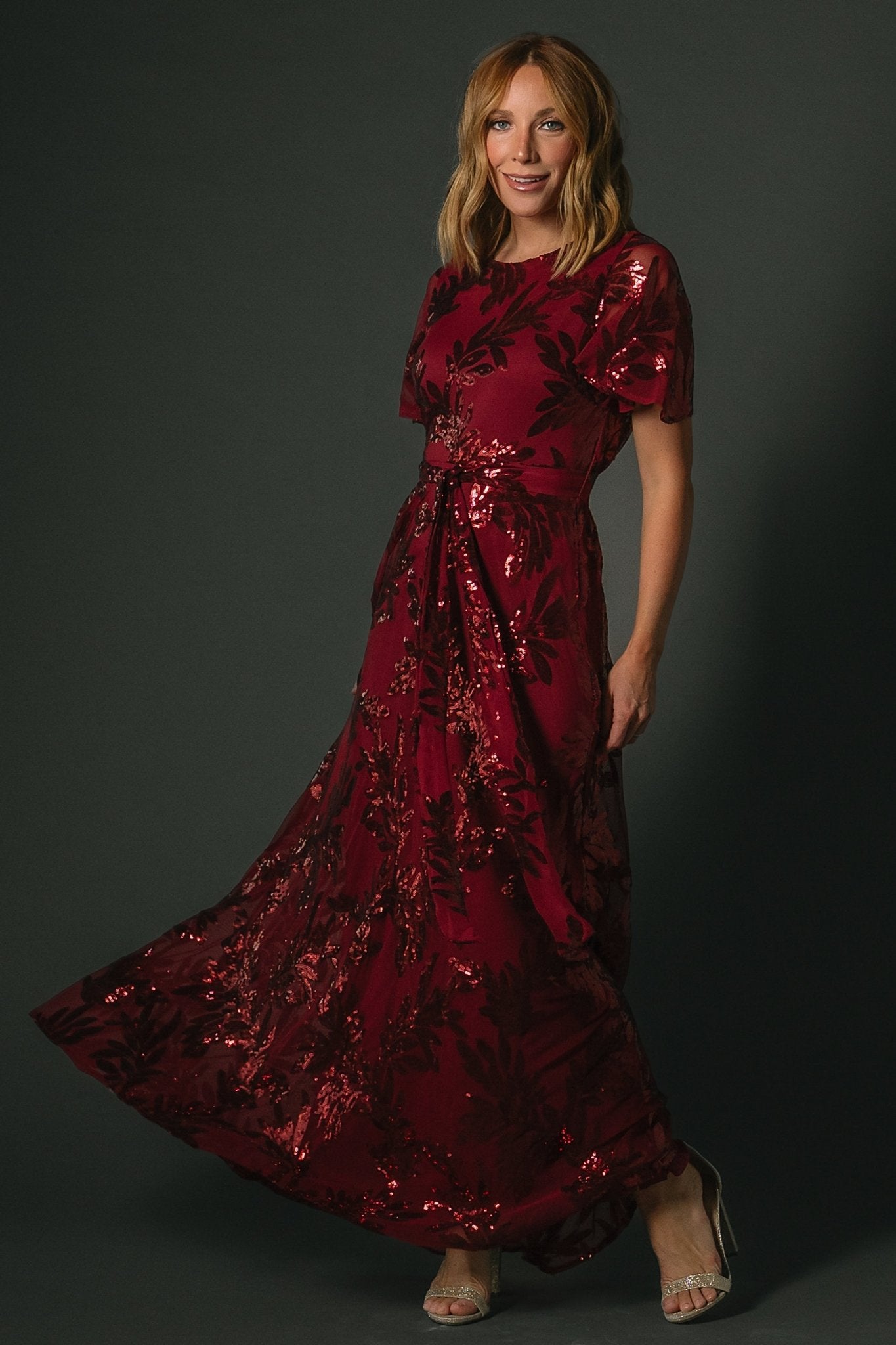 Muse Sequin Maxi Dress | Wine - Baltic Born