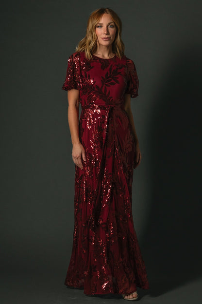 Muse Sequin Maxi Dress | Wine - Baltic Born