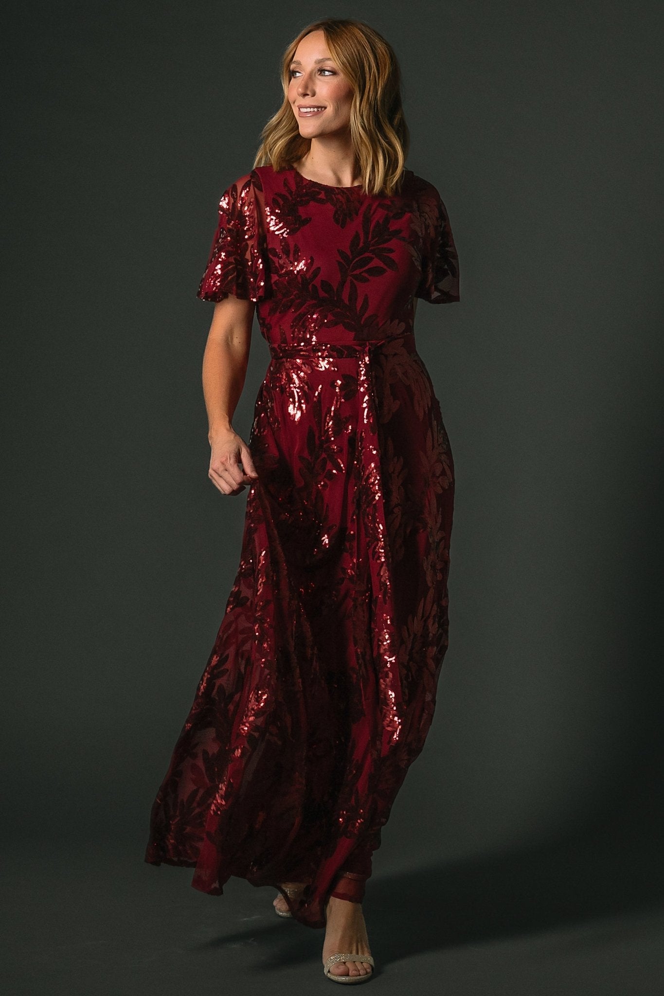 Muse Sequin Maxi Dress | Wine - Baltic Born