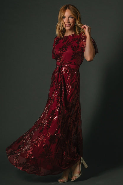 Muse Sequin Maxi Dress | Wine - Baltic Born