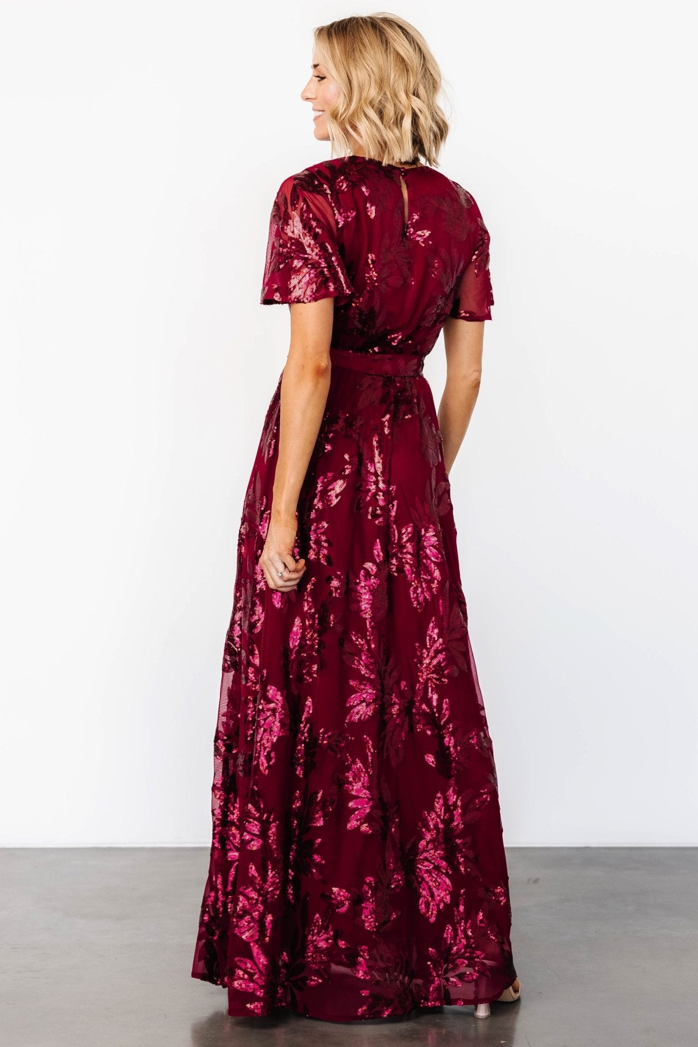 Muse Sequin Maxi Dress | Wine - Baltic Born