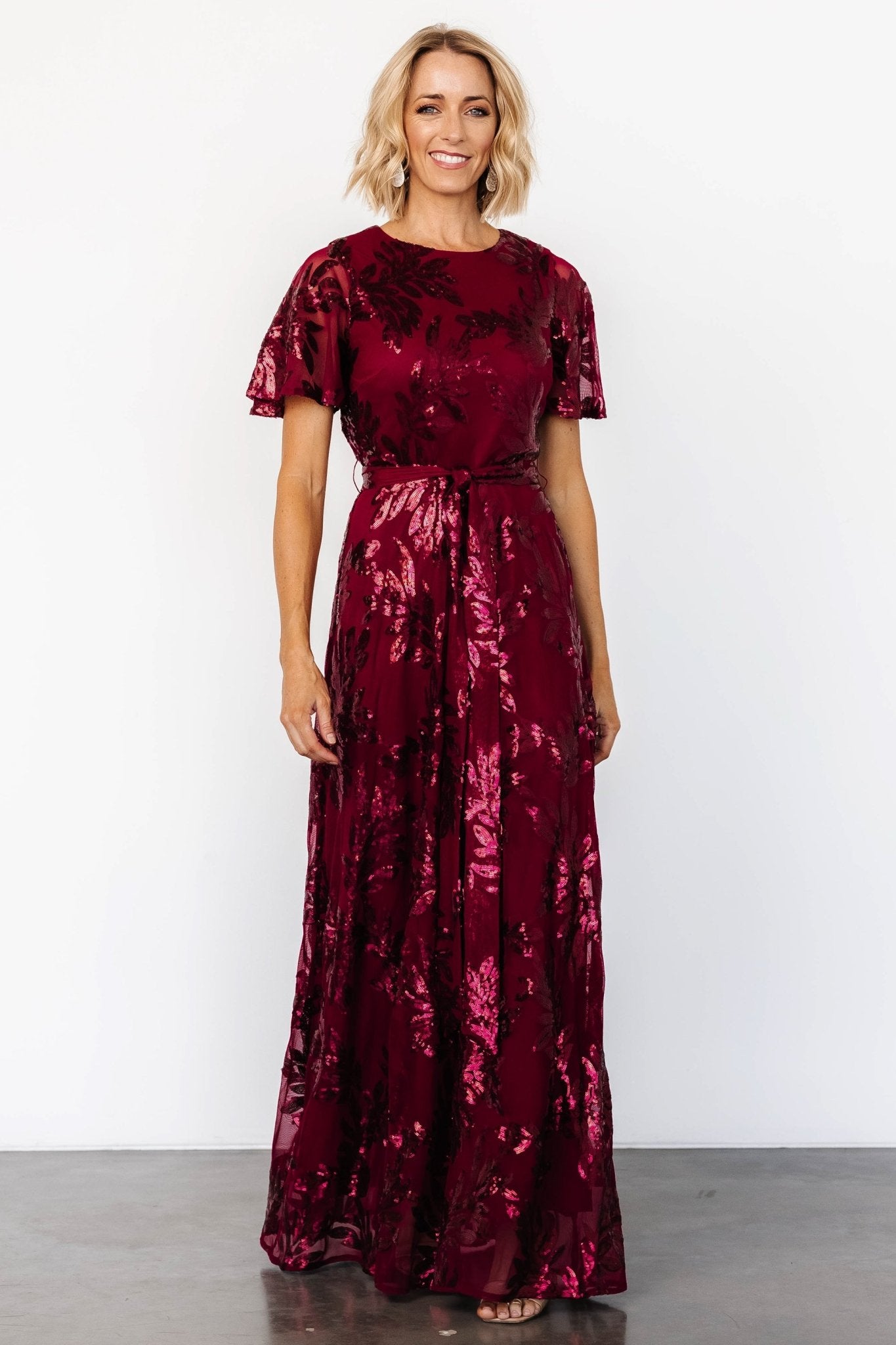 Muse Sequin Maxi Dress | Wine - Baltic Born