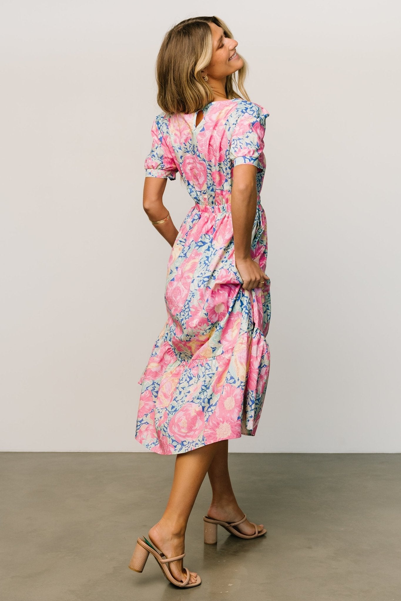 Myers Dress | Blue + Pink Floral - Baltic Born