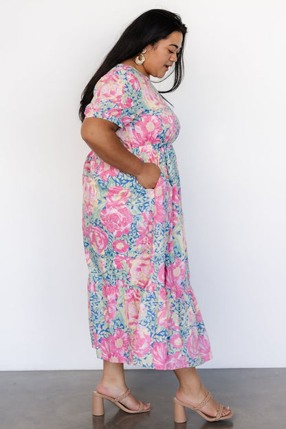 Myers Dress | Blue + Pink Floral - Baltic Born