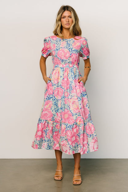 Myers Dress | Blue + Pink Floral - Baltic Born