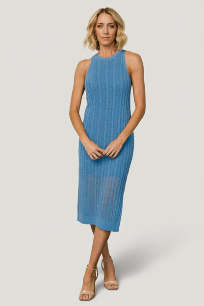 Qinsen Blue Tank Top Dress Nalani Knit Tank Dress Blue S Qinsen Blue Tank Top Dress Nalani Knit Tank Dress Blue S