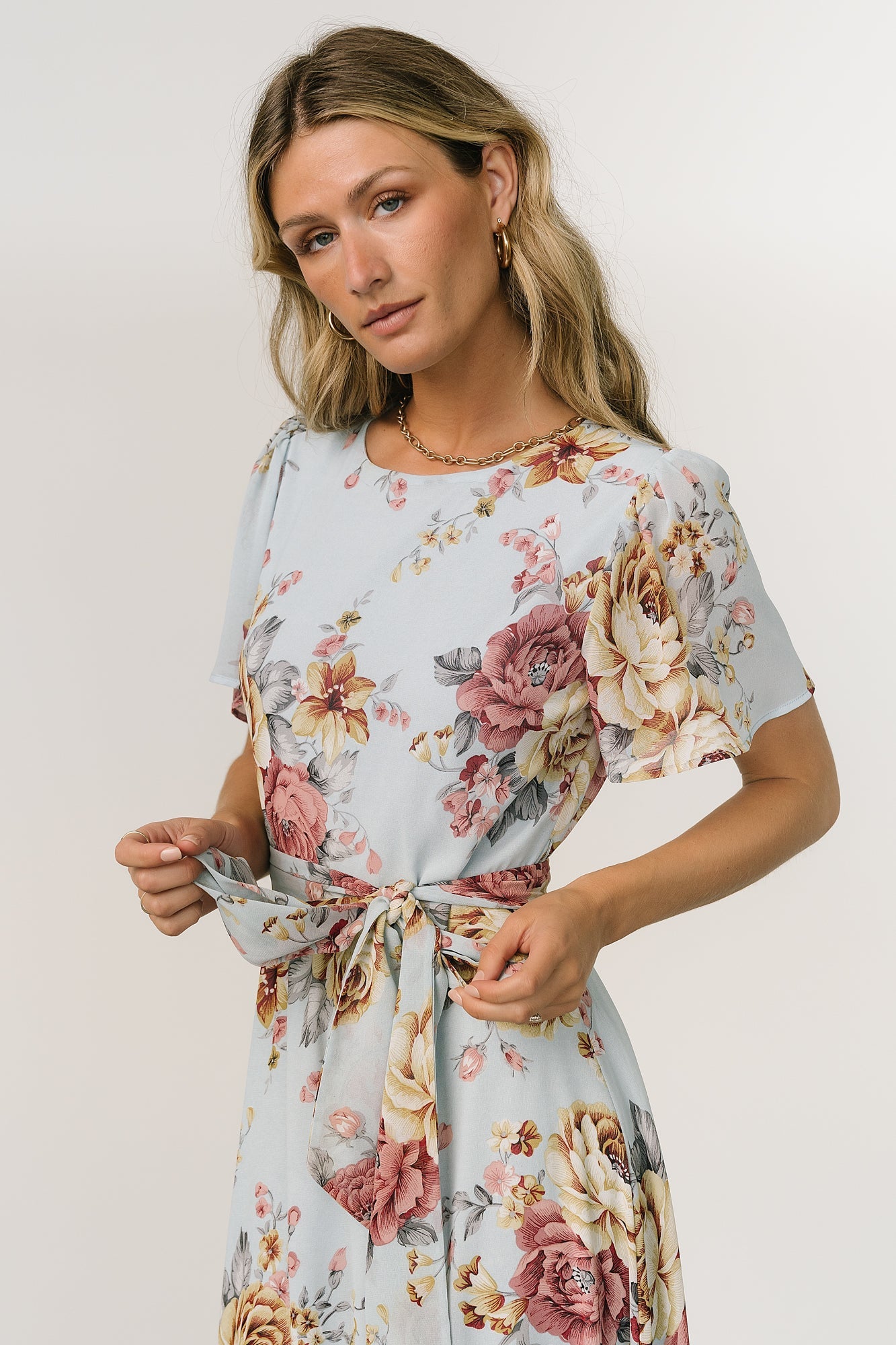 Naomi Short Sleeve Maxi Dress | Blue Multi Floral Naomi Short Sleeve Maxi Dress | Blue Multi Floral
