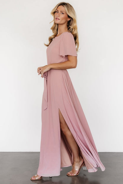 Naomi Short Sleeve Maxi Dress | Blush Pink - Baltic Born