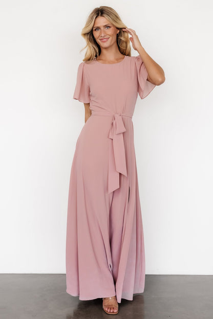 Naomi Short Sleeve Maxi Dress | Blush Pink - Baltic Born