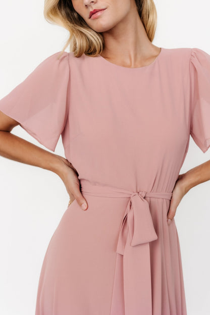 Naomi Short Sleeve Maxi Dress | Blush Pink - Baltic Born