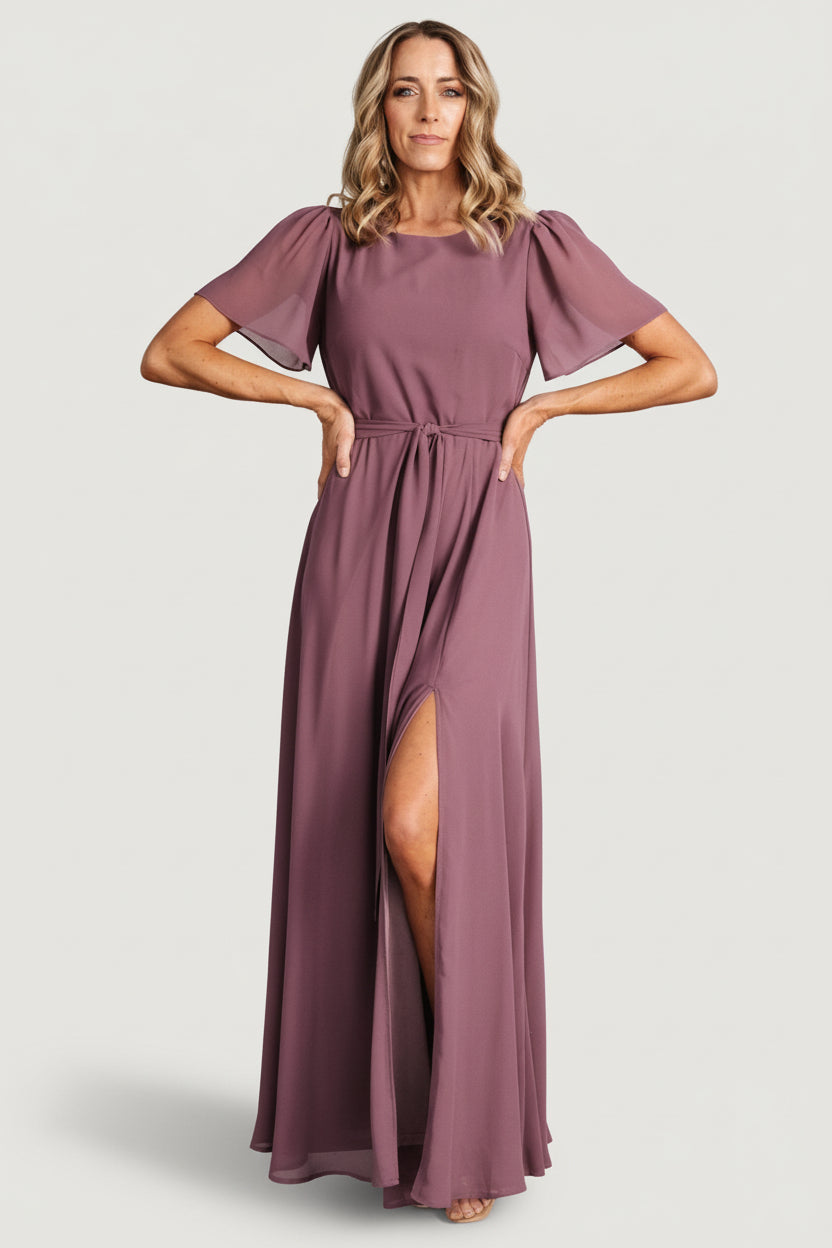 Baltic Born Womens Naomi Short Sleeve Maxi Dress | Vintage Plum