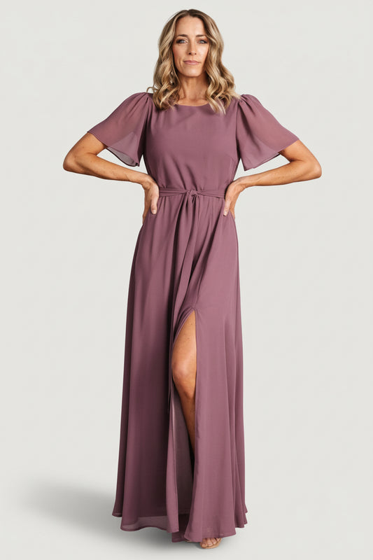 Baltic Born Womens Naomi Short Sleeve Maxi Dress | Vintage Plum | Size: Small Baltic Born Womens Naomi Short Sleeve Maxi Dress | Vintage Plum | Size: Small