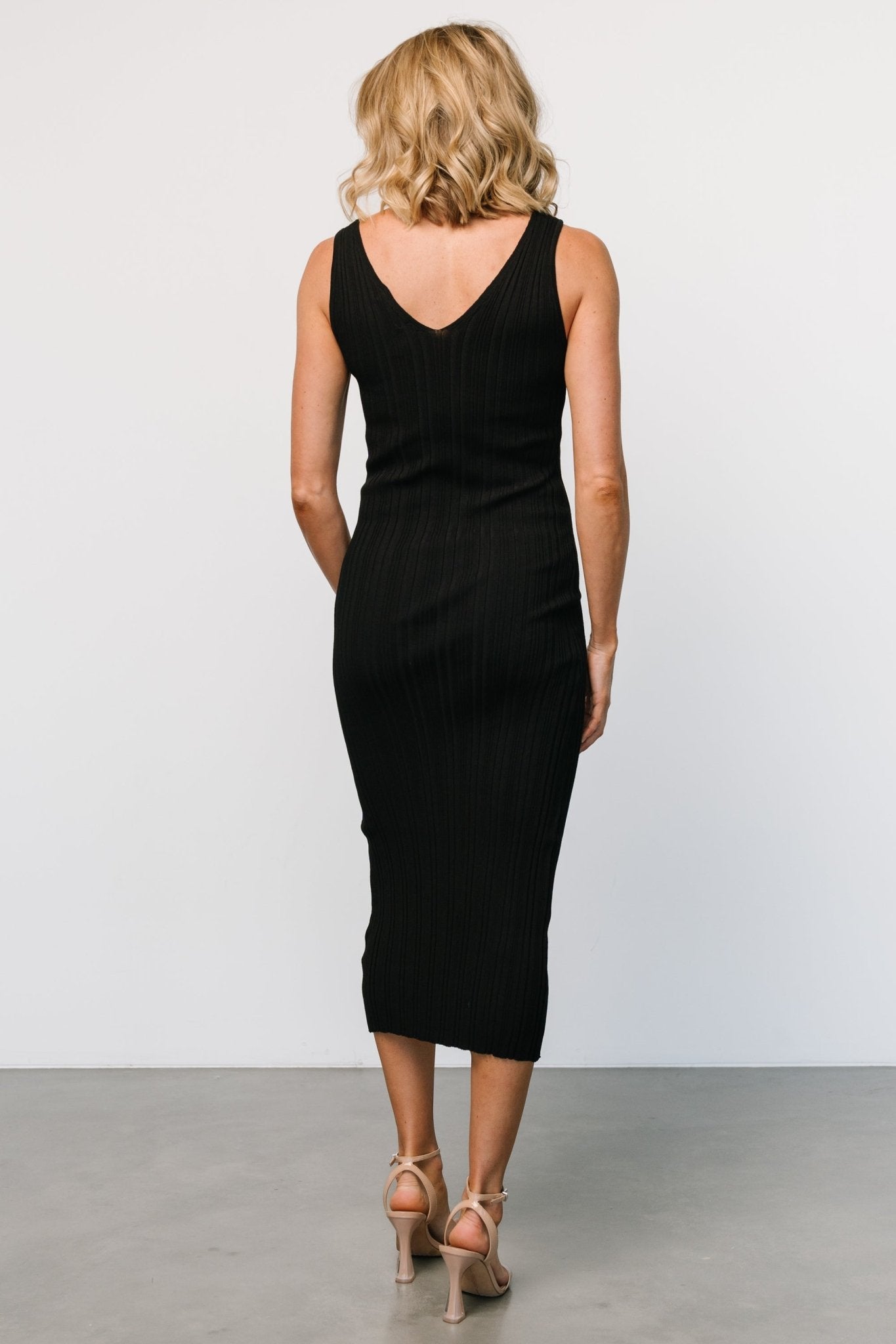 Napa V Neck Tank Dress | Black - Baltic Born