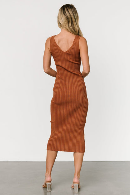 Napa V Neck Tank Dress | Copper - Baltic Born