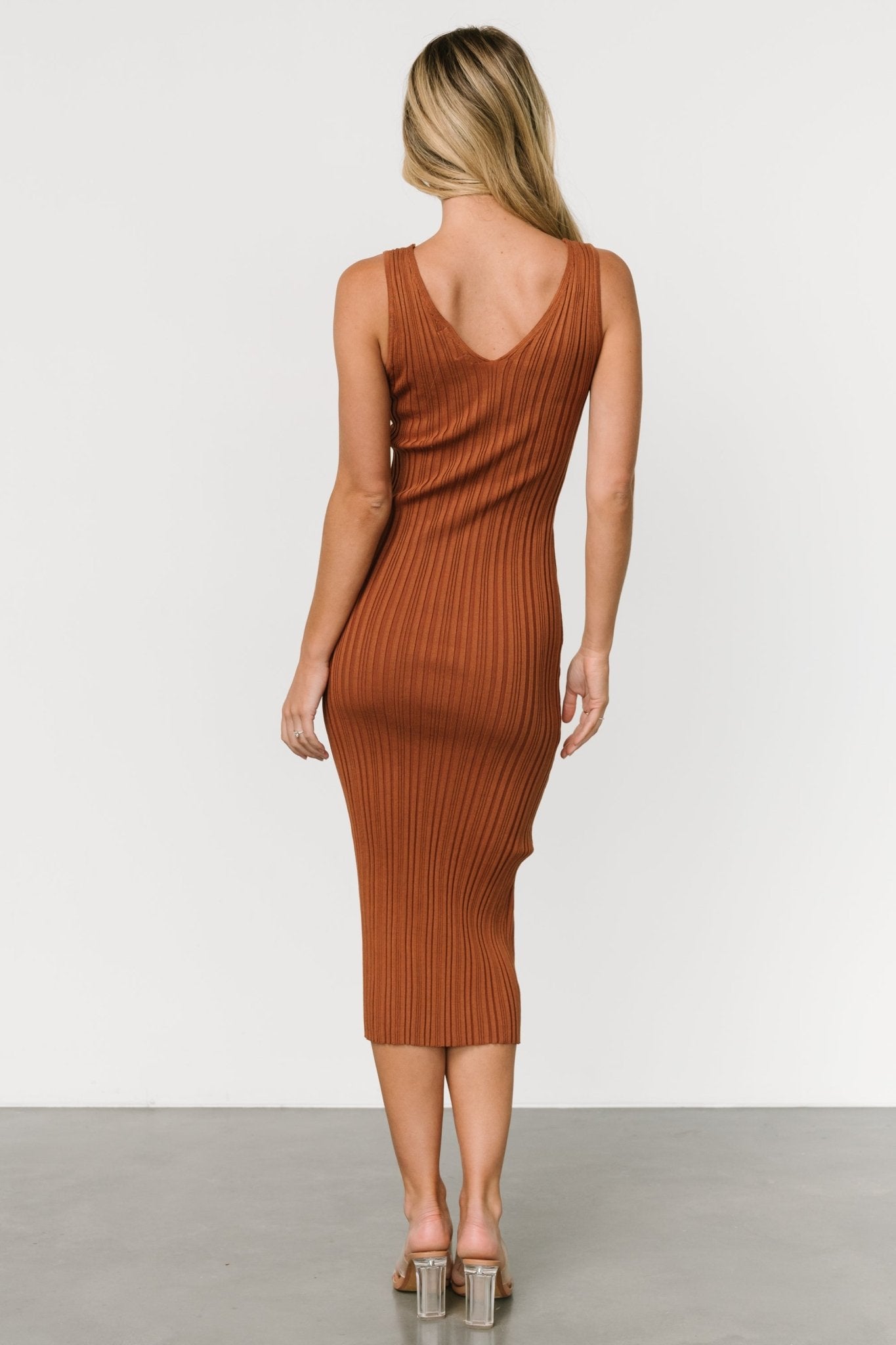 Napa V Neck Tank Dress | Copper - Baltic Born