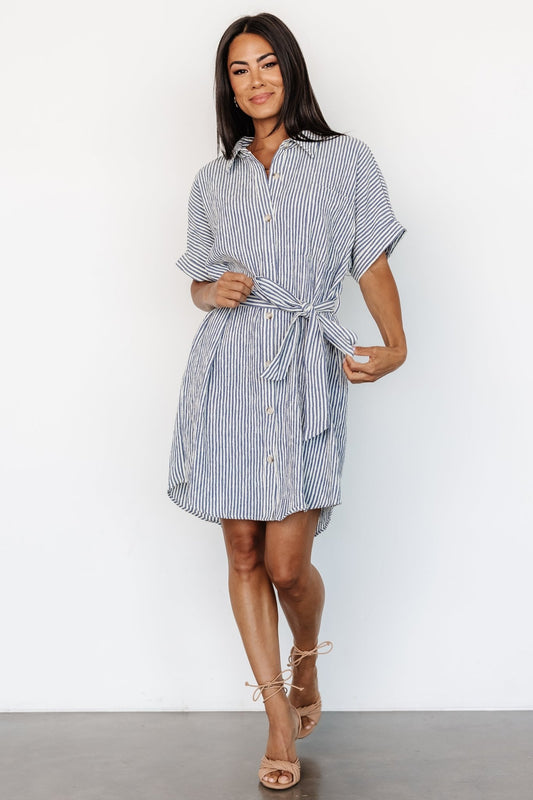 Nautical Shirt Dress | Blue Stripe - Baltic Born