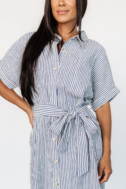 Nautical Shirt Dress | Blue Stripe - Baltic Born