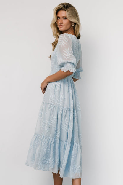 Nellie Smocked Midi Dress | Light Blue - Baltic Born