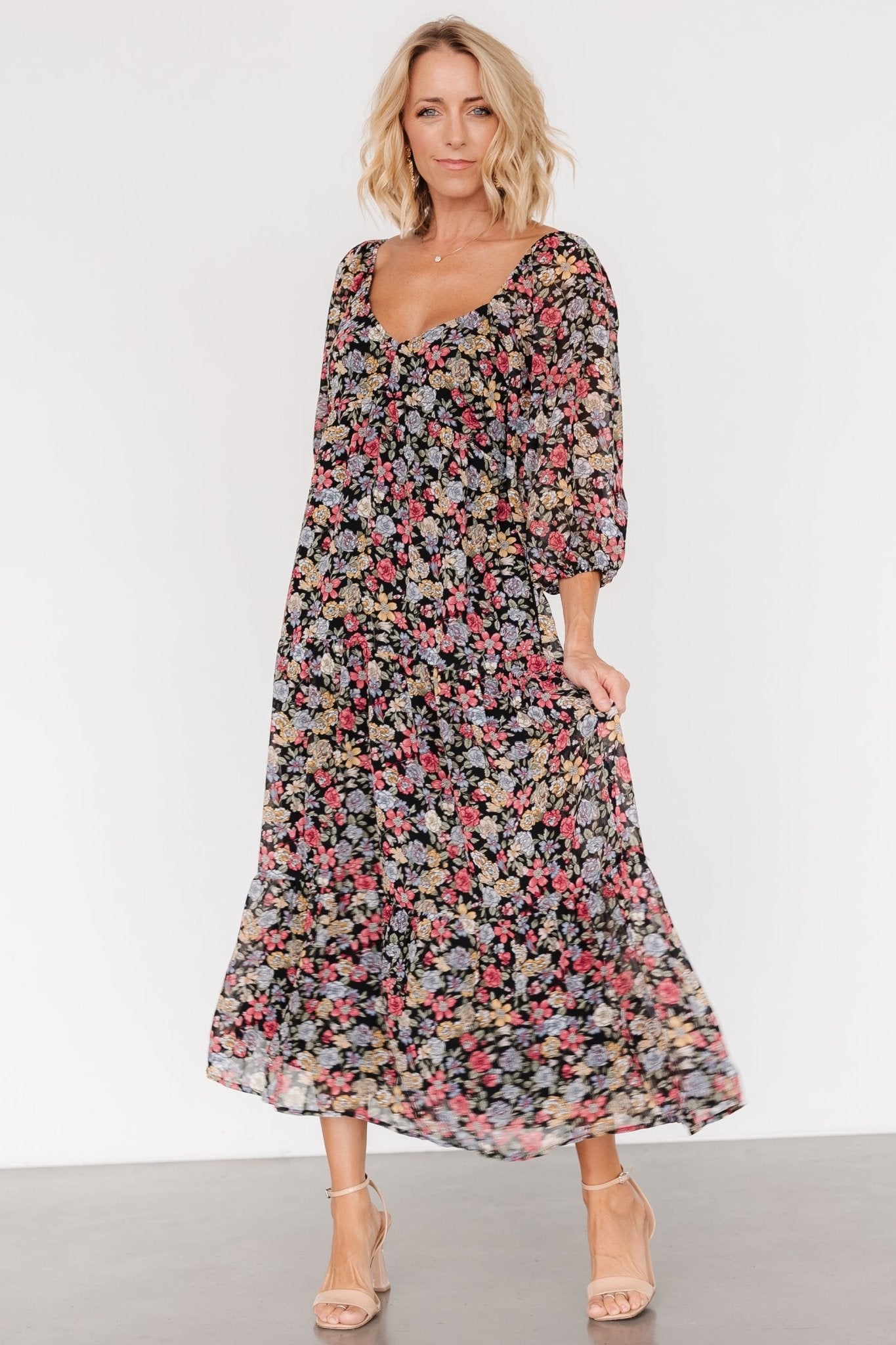 Nevaeh Bubble Sleeve Dress | Multi Floral - Baltic Born