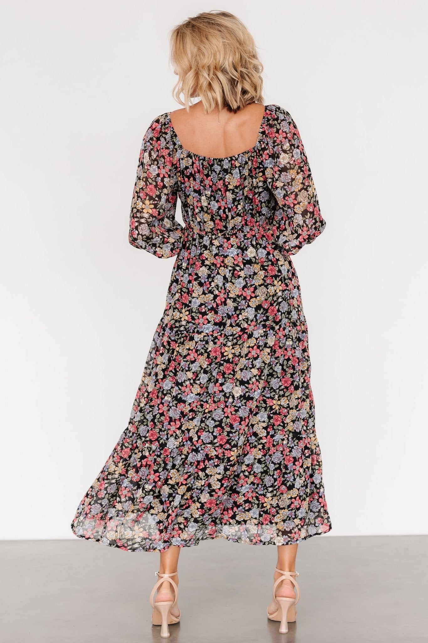 Nevaeh Bubble Sleeve Dress | Multi Floral - Baltic Born