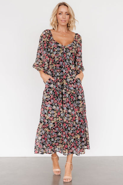 Nevaeh Bubble Sleeve Dress | Multi Floral - Baltic Born