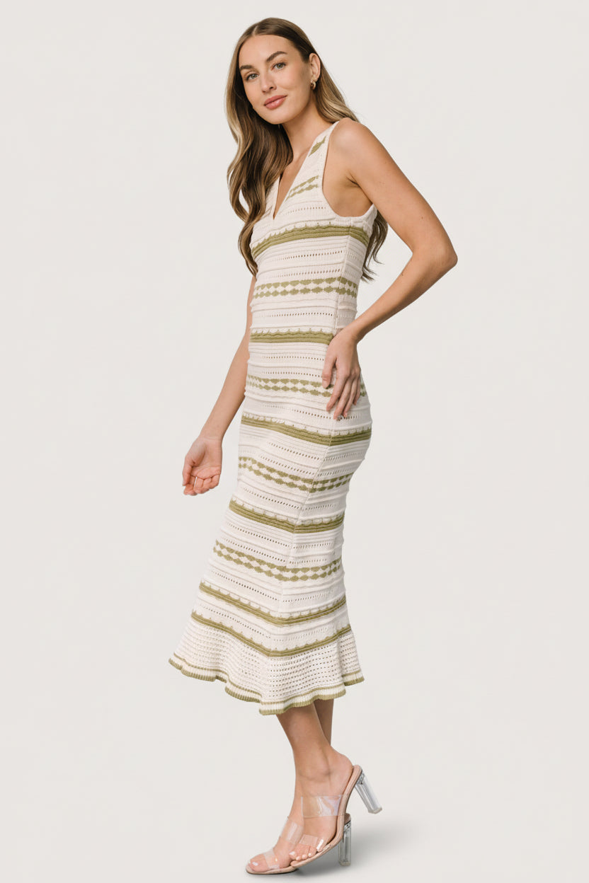 Nicolette Pointelle Dress | Cream + Sage