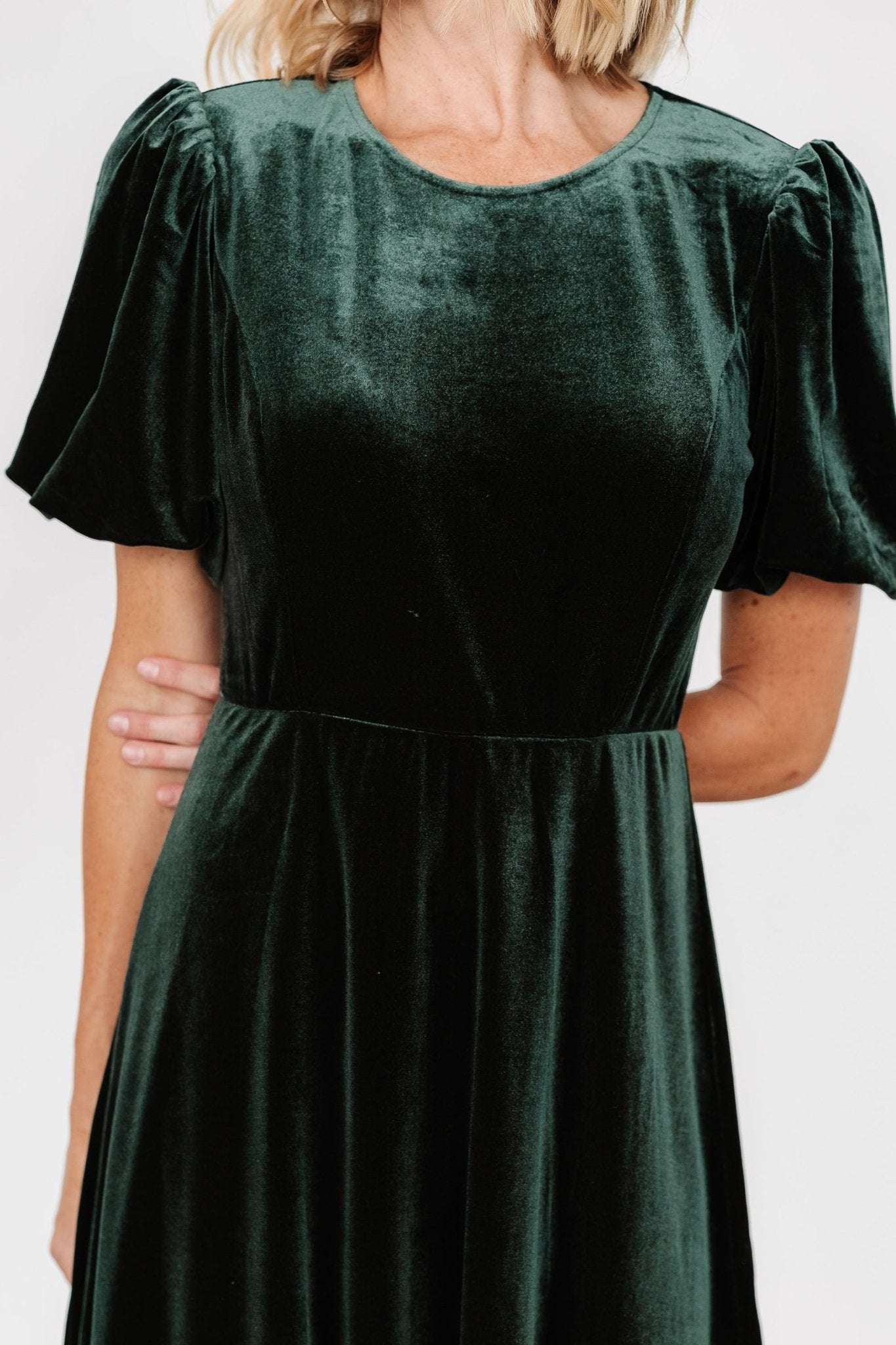 Nita Velvet Midi Dress | Deep Green - Baltic Born