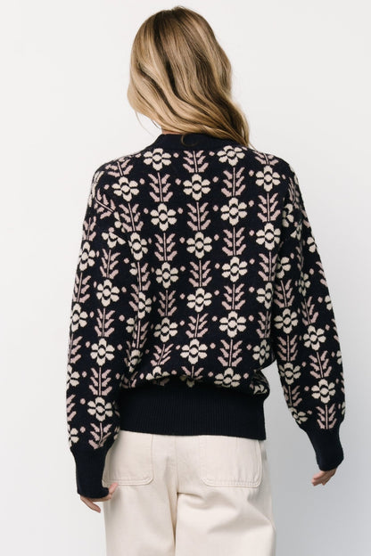 Norris Sweater | Navy Multi Floral - Baltic Born