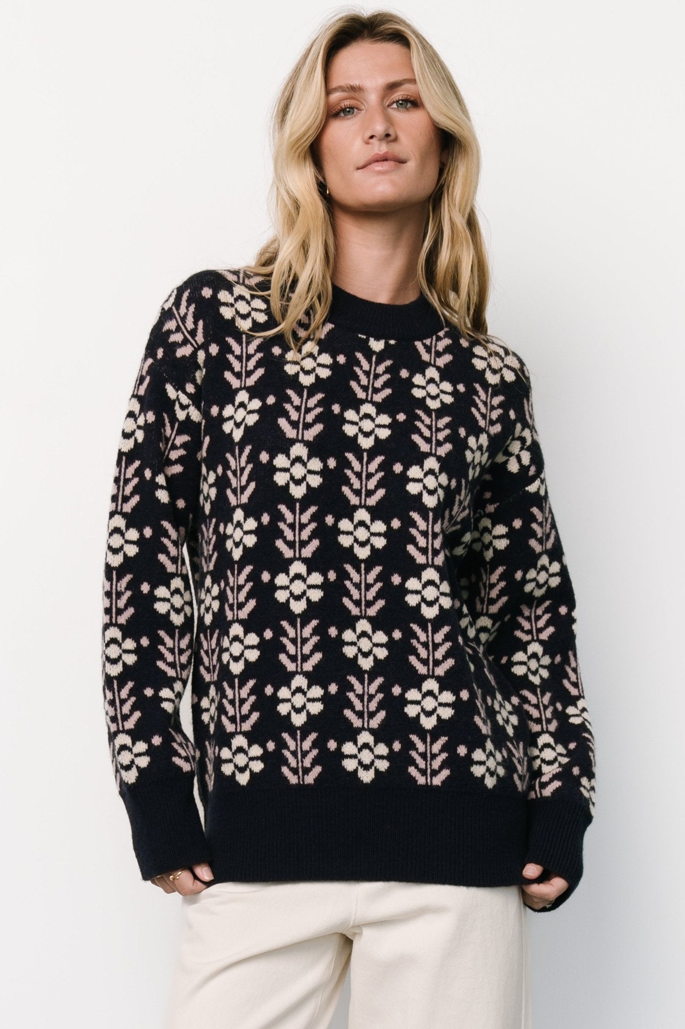 Norris Sweater | Navy Multi Floral - Baltic Born