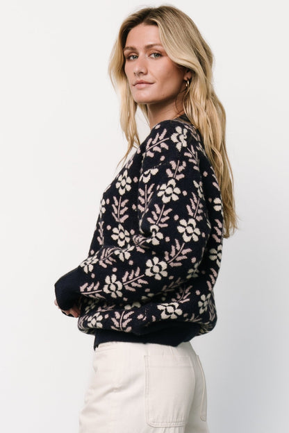 Norris Sweater | Navy Multi Floral - Baltic Born