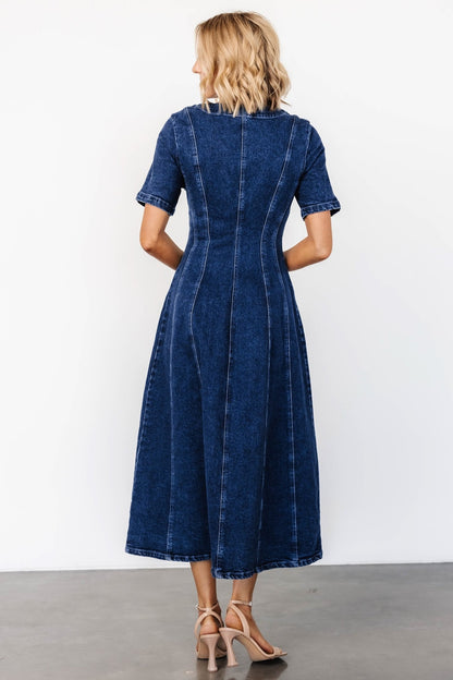 Oakley Button Denim Dress | Blue - Baltic Born