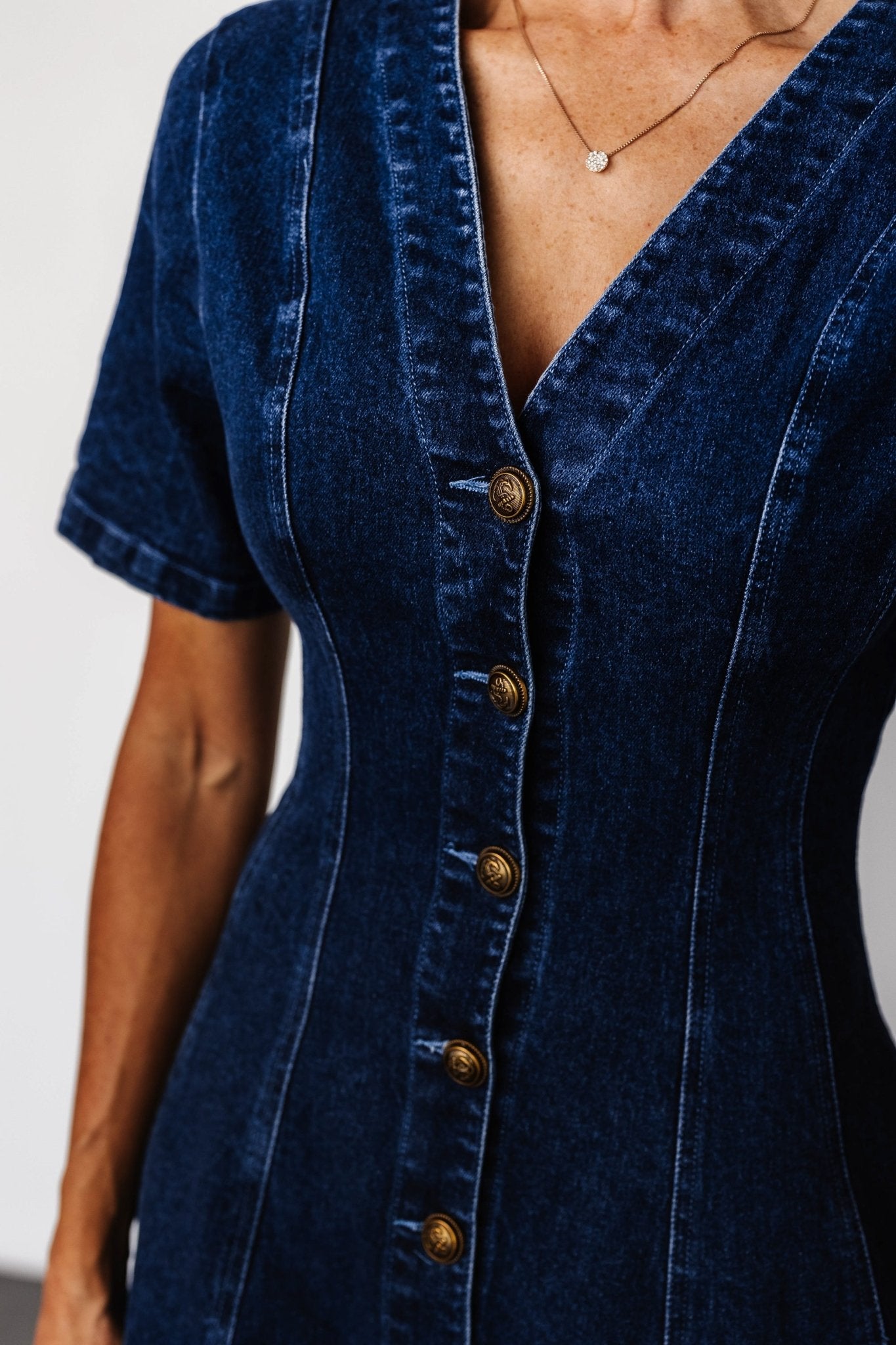 Oakley Button Denim Dress | Blue - Baltic Born