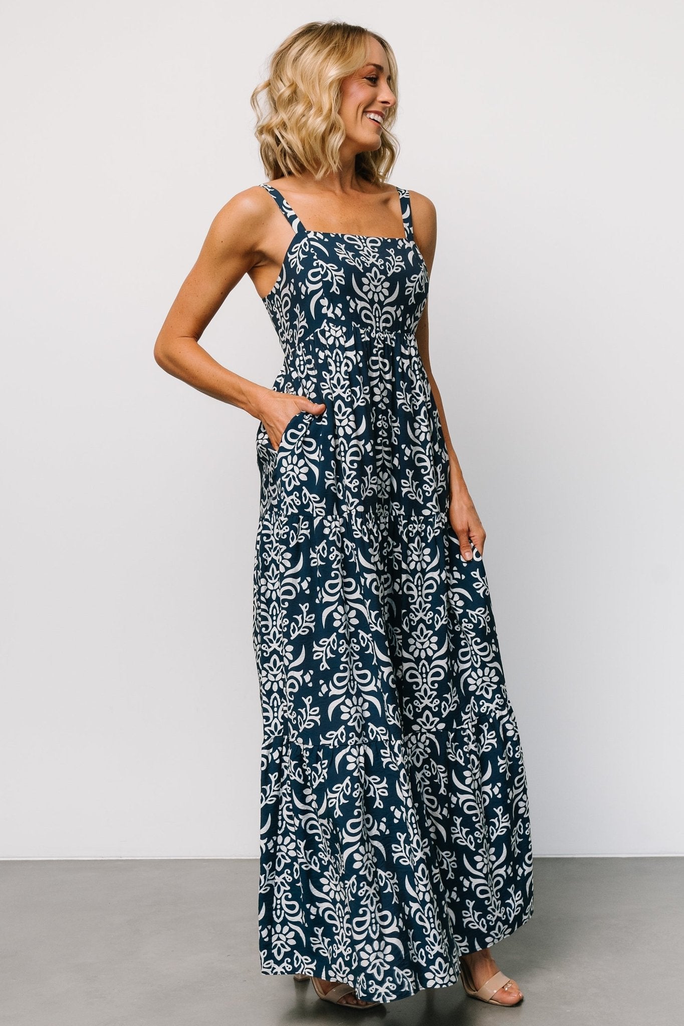 Oceanside Maxi Dress | Navy Print - Baltic Born