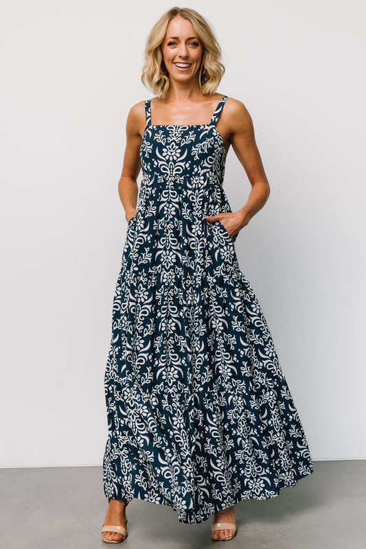 Oceanside Maxi Dress | Navy Print - Baltic Born