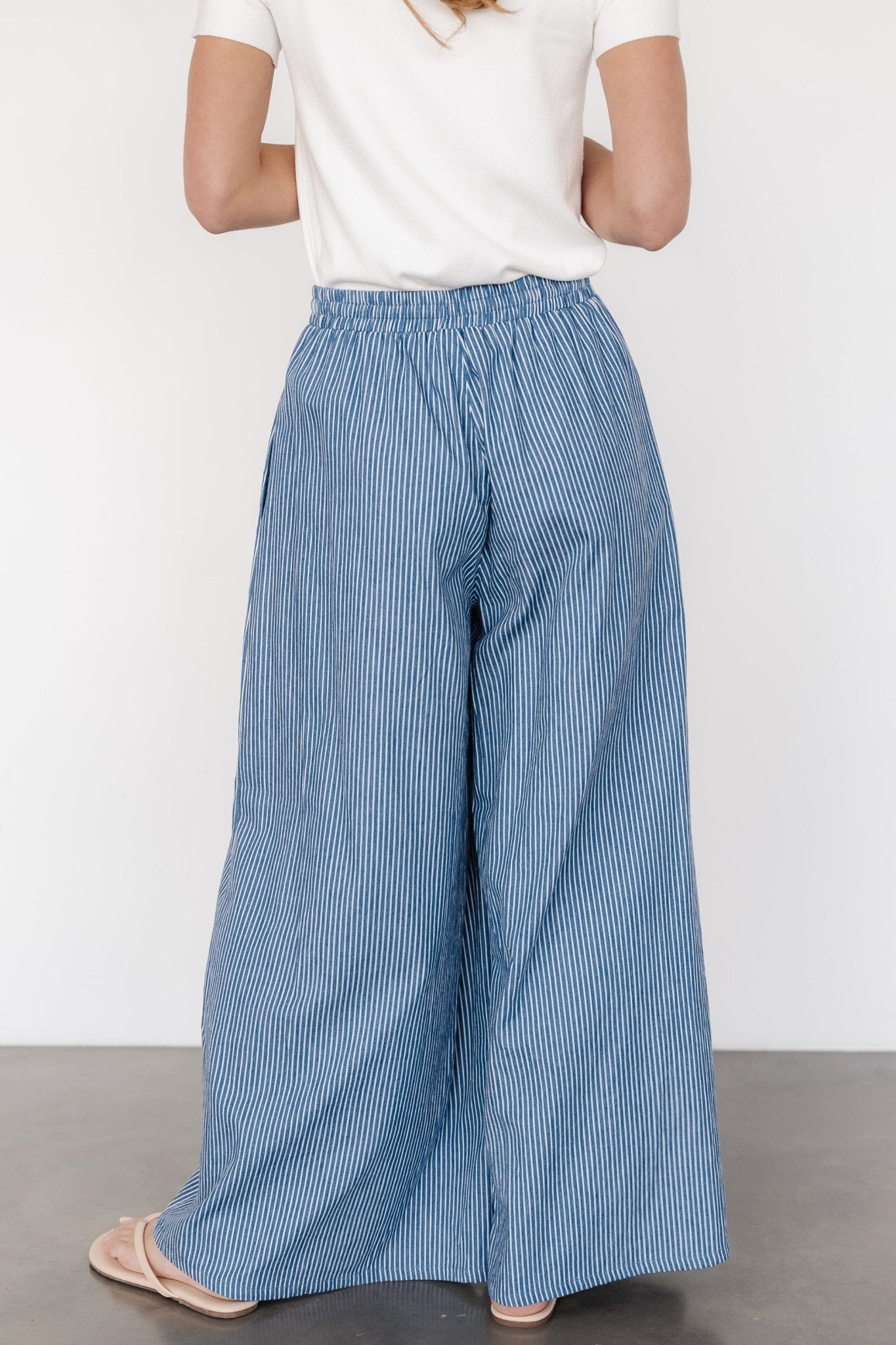 Odelia Striped Pants | Blue + Off White Stripe - Baltic Born