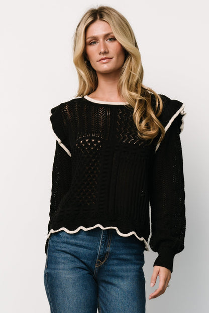 Oleya Knit Sweater Top | Black - Baltic Born