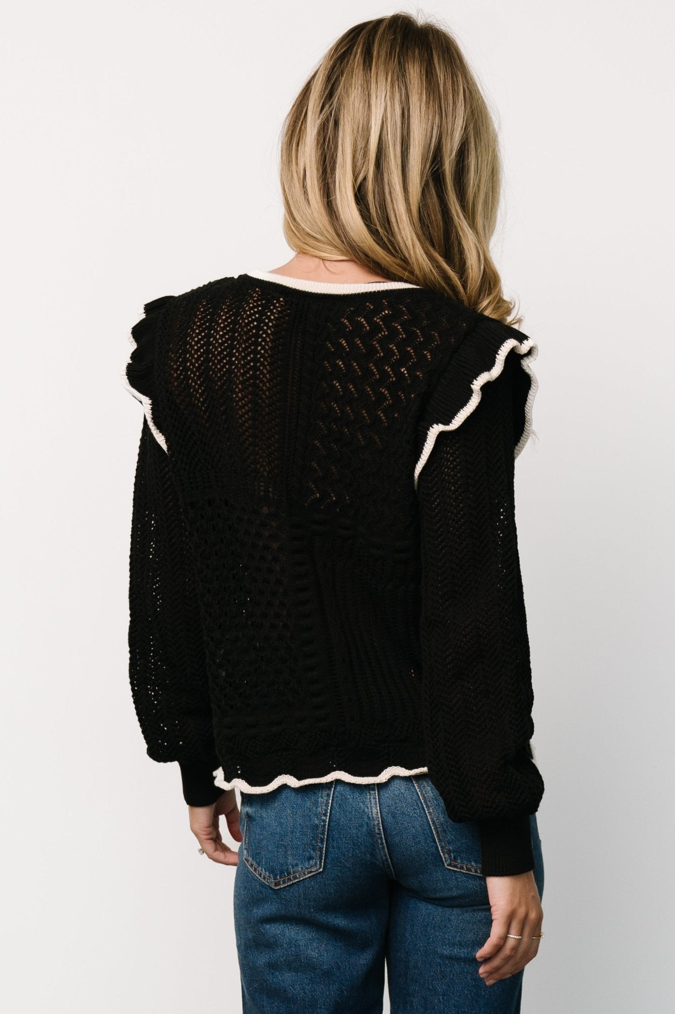 Oleya Knit Sweater Top | Black - Baltic Born