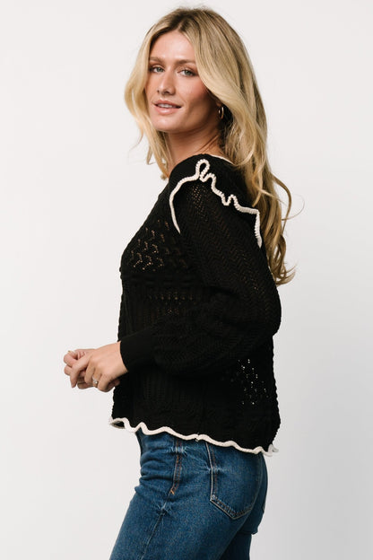 Oleya Knit Sweater Top | Black - Baltic Born