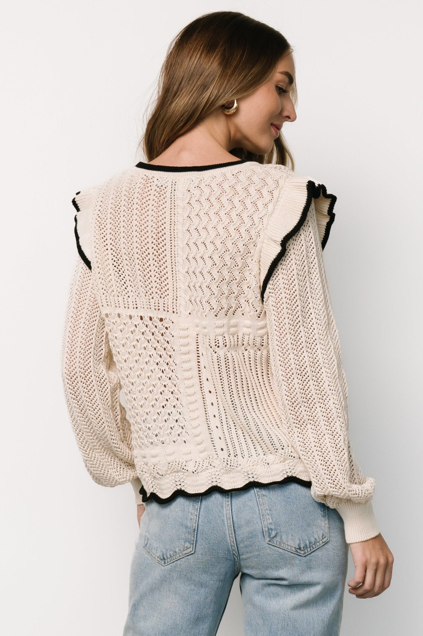 Oleya Knit Sweater Top | Ivory - Baltic Born