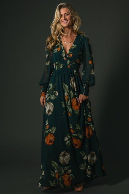 Olivia Maxi Dress | Deep Topaz Floral - Baltic Born