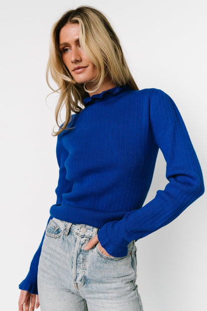 Olympia Sweater Top | Cobalt - Baltic Born