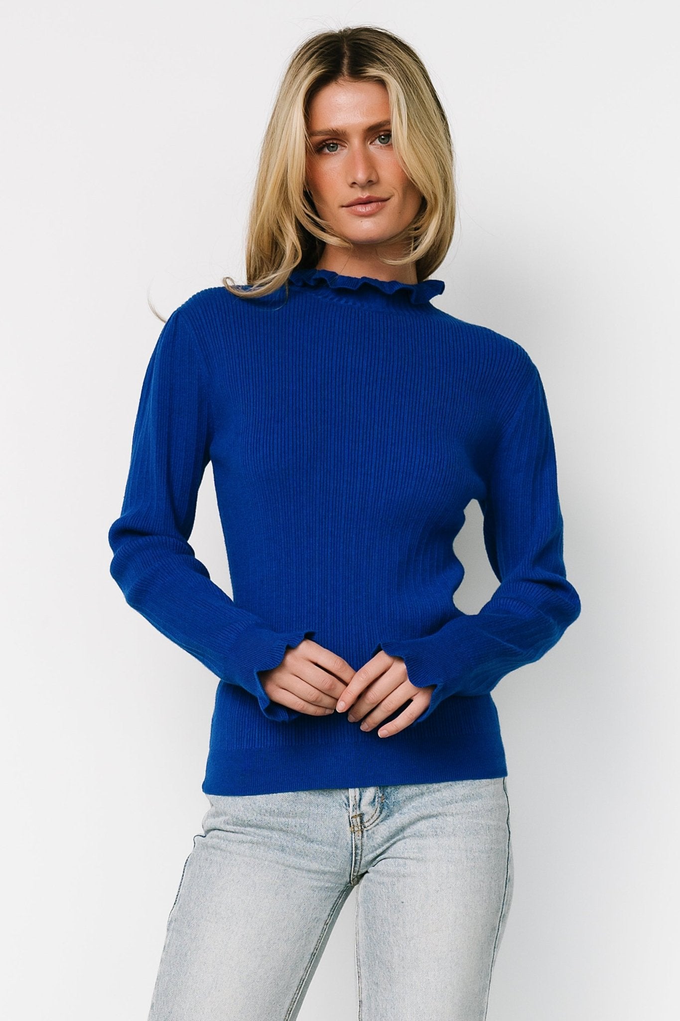 Olympia Sweater Top | Cobalt - Baltic Born