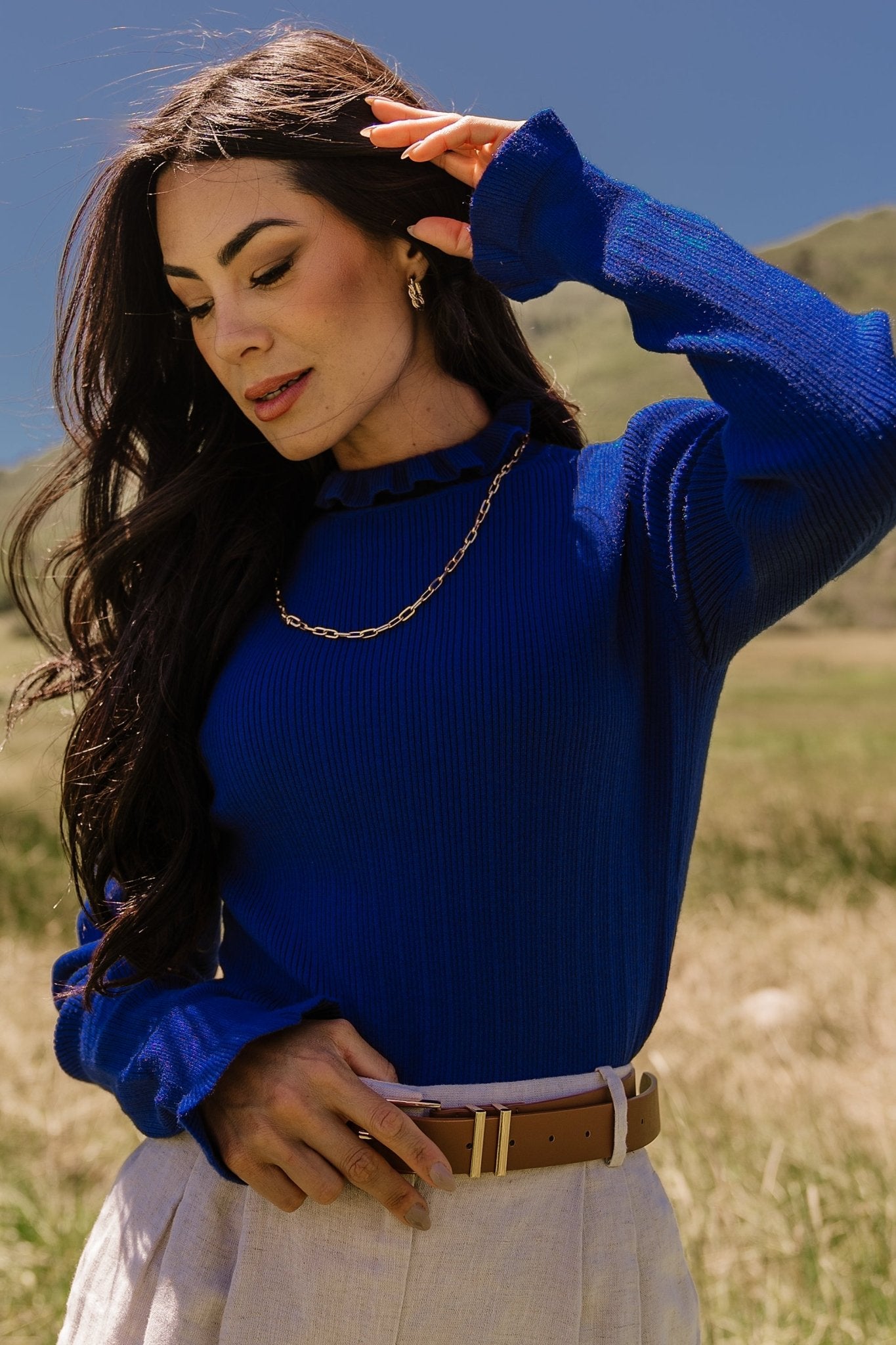 Olympia Sweater Top | Cobalt - Baltic Born