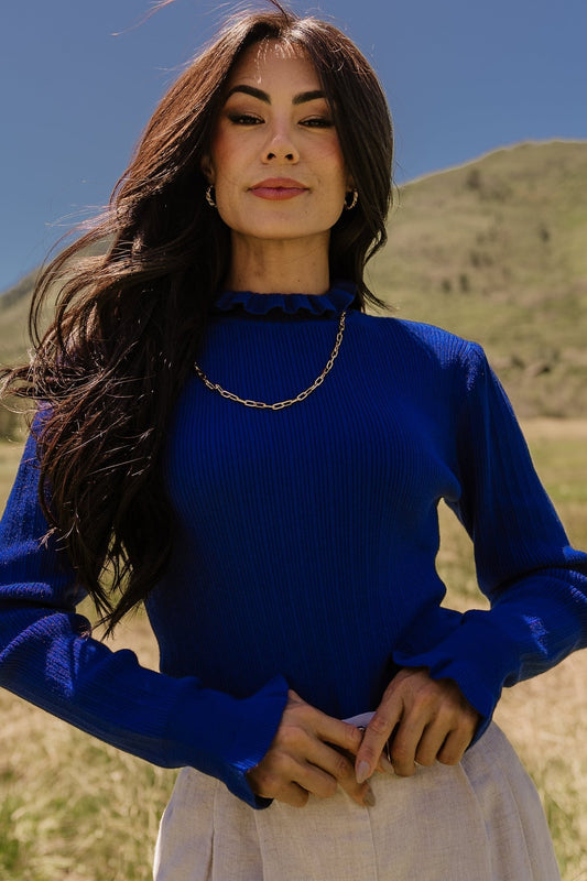 Olympia Sweater Top | Cobalt - Baltic Born