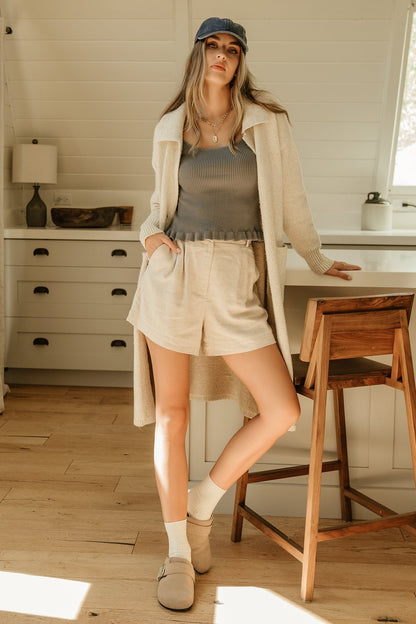 Ontario Long Button Cardigan | Oatmeal - Baltic Born