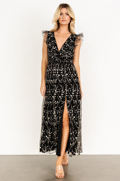 Orza Embroidered Maxi Dress | Black - Baltic Born