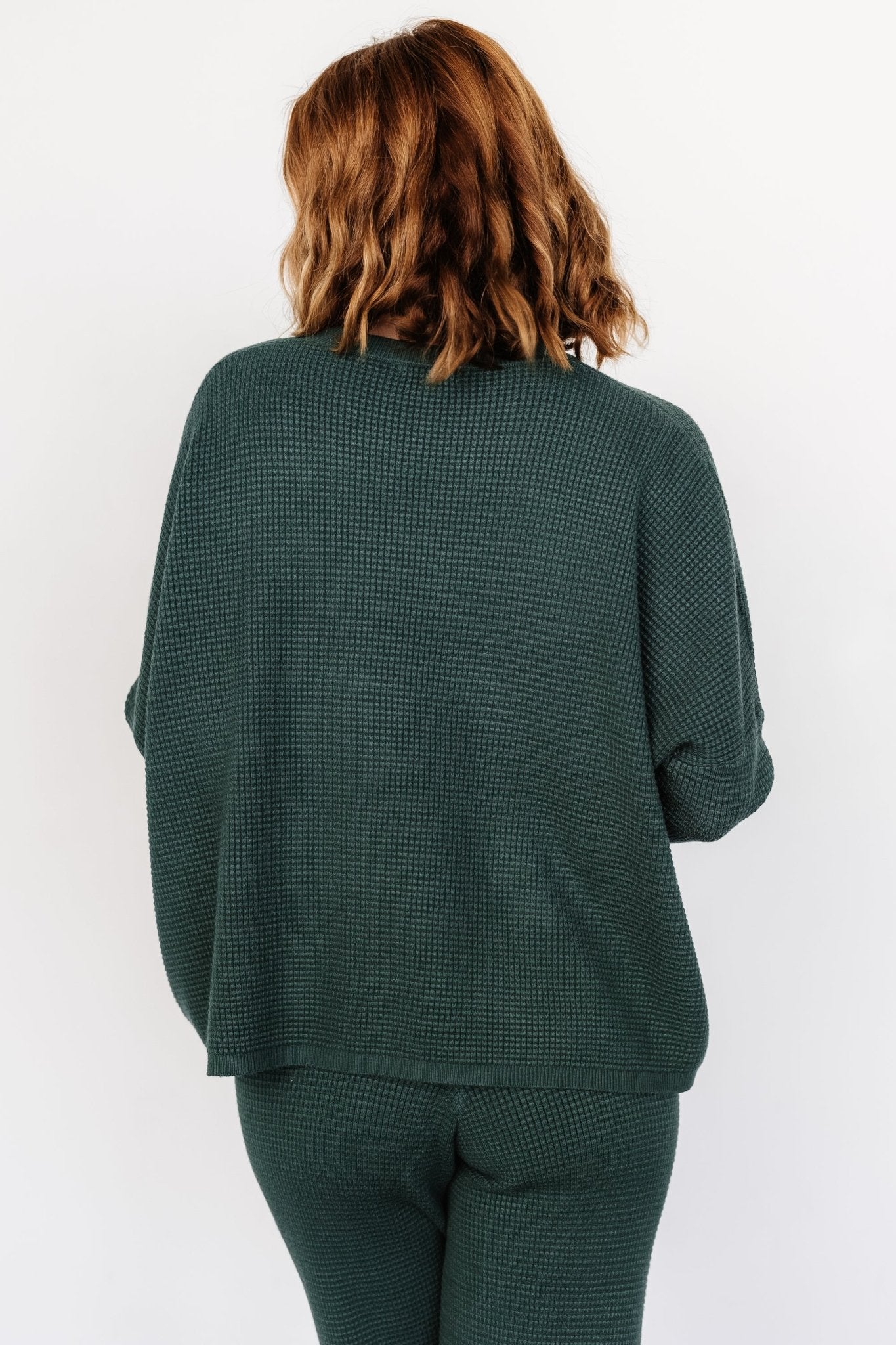 Owen Waffle Sweater Top | Green - Baltic Born