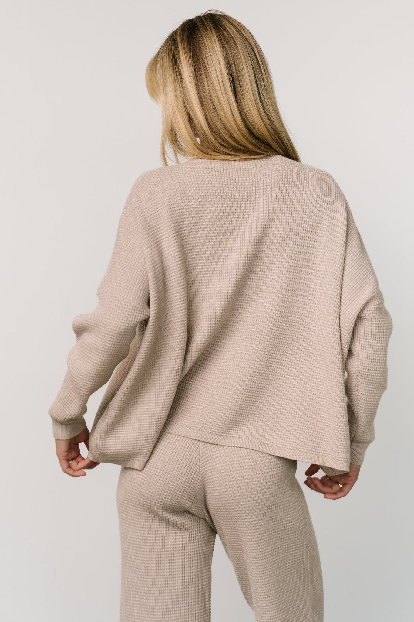 Owen Waffle Sweater Top | Oatmeal - Baltic Born